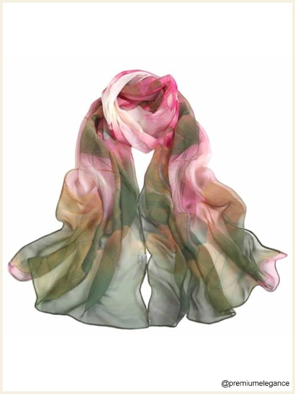 Lightweight Floral Print Scarf Women Silk Feeling Soft